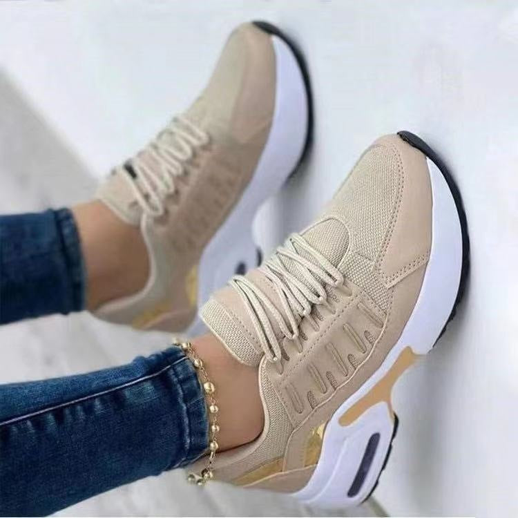 Lace Up Sneakers Women Wedge Heel Running Sports Shoes - Steffis-Lebensenergie.shop