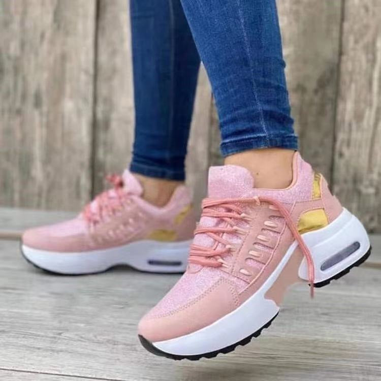 Lace Up Sneakers Women Wedge Heel Running Sports Shoes - Steffis-Lebensenergie.shop