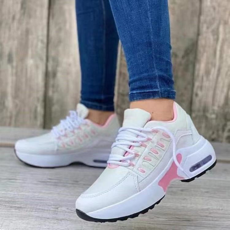 Lace Up Sneakers Women Wedge Heel Running Sports Shoes - Steffis-Lebensenergie.shop