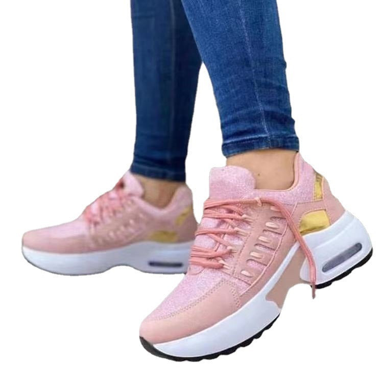 Lace Up Sneakers Women Wedge Heel Running Sports Shoes - Steffis-Lebensenergie.shop