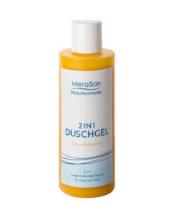 MeraSan Naturkosmetik Duschgel 2 IN 1 SANDDORN (200 ml Kunststoff-Flasche)