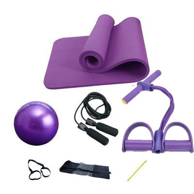 Yoga Mat Four-strand Pedal Sit-up Rally Rope Pilates Ball Four-piece Suit