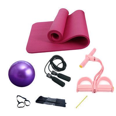 Yoga Mat Four-strand Pedal Sit-up Rally Rope Pilates Ball Four-piece Suit