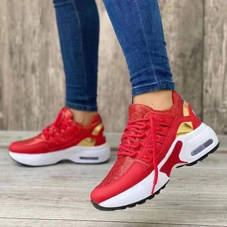 Lace Up Sneakers Women Wedge Heel Running Sports Shoes - Steffis-Lebensenergie.shop