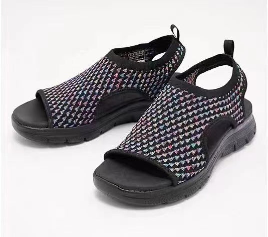 Peep-toe Sandals For Sports Summer Heart-shaped Print Mesh Shoes Women - Steffis-Lebensenergie.shop