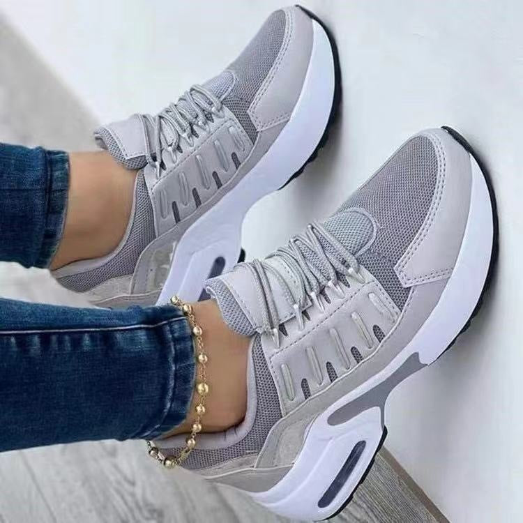 Lace Up Sneakers Women Wedge Heel Running Sports Shoes - Steffis-Lebensenergie.shop